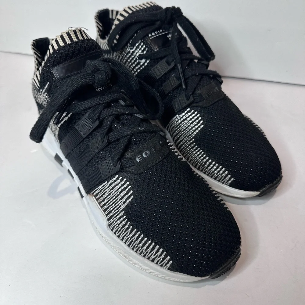 Used adidas Black and White Sneakers
